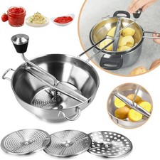 Passiermühle Edelstahl mit 3 Einsätze Passiergerät Passiersieb Passiermaschine