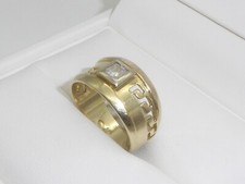 585 Gold Ring 14K Gelbgold Kristall breiter Bandring 5,73 g RG 57 - 18,1 mm 8853