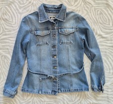 NOKTA Damen Jeans Jacke mit 2 Taschen und Gürtel, Gr. 36/38