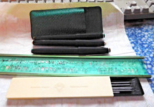 Schablone 7 mm,mit Alphabet, Erograph vom EKO, und Zahlen, 3 Schifte  und Mienen