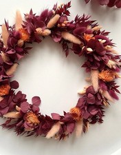 Trockenblumenkranz Herbst Deko Türkranz Tischdeko Handgemacht Herbstkranz Kranz