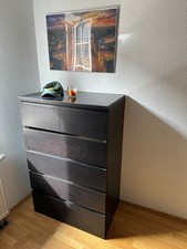MALM Kommode mit 6 Schubladen, schwarz, 80x123 cm