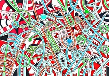 Abstrakte handgezeichnete