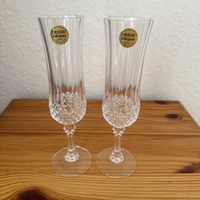 2 edle Sektgläser Sektflöten Champagner Cristal d'Arques France Kristall 24% TOP