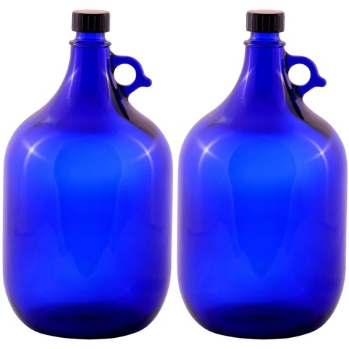 Blaue glasflasche liter - glasflasche, 5