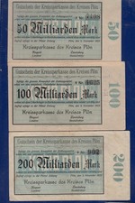 Plön Kreis  50. 100 und 200 Millionen Mark