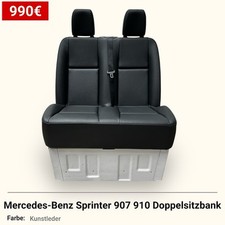 Mercedes Sprinter 907 910 Doppelsitzbank Sitz 2018-2025 Kunstleder