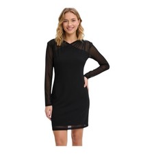 Damen Mesh Kleid Schwarz