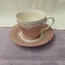 Kaffeegedeck 2tlg. - EIT - Englisch Rot Porzellan - Tasse + Untertasse 