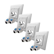 4x Cat8.1 Netzwerkdose 2 Port