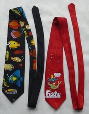 Krawatte BAR-ON 2 x Hand made Fische Sternzeichen maritim Fischarten Seestern