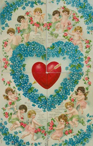 Vier liebesbriefe zum - vier, herz,