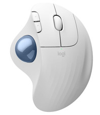 Logitech Ergo M575S – Kabellose Trackball Maus Bluetooth, Ergonomisch, Weiß