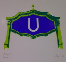 Prä-Mauerfall Multiple 1977 - Berliner U-Bahn SCHILD - signiert Förster 7/150