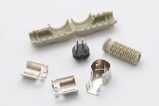 Vintage Hirschmann Winkel-Steckverbinder Serie Mawi, abgeschirmt, 4-polig, NOS