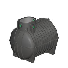 Zisterne 4000l Regenwasser Erdtank RONDO - 4x DN100 Anschlüsse, lebensmittelecht