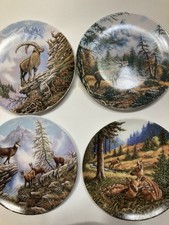 4 x Wandteller, Jäger, Natur limitiert.