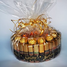 Geburtstagstorte Praliné - Merci Rocher Ferrero Küsschen Geschenkkorb Rund 22cm○