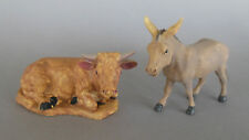 Ochs (5 cm) und Esel (7,5 cm) für Krippenfiguren Größe 11 cm Polyresin