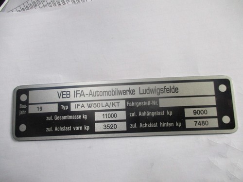 Typenschild plate schild - id-plate,