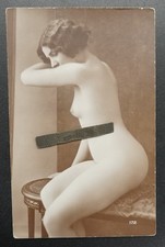 Foto Portrait Kunstbild Nackt Akt Model Frau Jugendlich Postkarte Studio Vintage