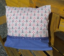 Kissenbezug, maritime Kissenhülle, Ostsee Schiffsdeko Anker, Ankerplatz Maritim