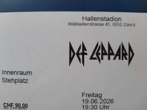 Def leppard ticket - ticket, stehplatz