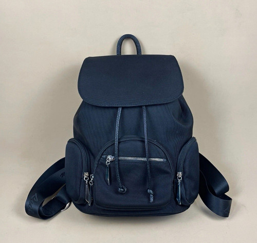 Blauer kunstleder rucksack - blauer, kunstleder-rucksack