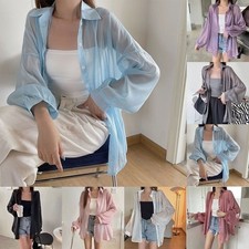 Sonnenschutzkleidung Übergröße leicht transparent Studenten Strickjacke