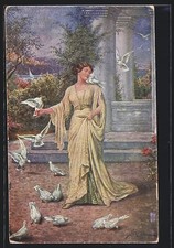 Künstler-AK Kränzle: Dame