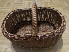 Korb Weidekorb Einkaufskorb Picknickkorb Holzkorb Henkel 44x30x22