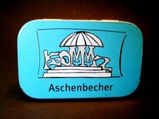 Aschenbecher to go KOMMZ Aschaffenburg Zigaretten Ascher Blechdose Metall 70er