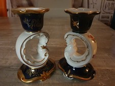 Weimar Porzellan Kerzenständer 2 Stück Kerzenleuchter Echt Weimar Kobalt 