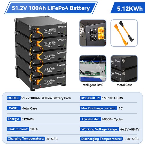 5kwh 100ah lifepo4 akku - 100ah,