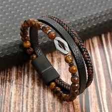 Herren Armband Braun Echtes