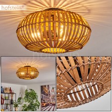 Wohn Schlaf Zimmer Lampe Lichteffekt Bambus 3-flammig Decken Leuchte Boho Style 