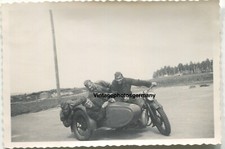 D9798 Foto WH Motorrad Krad Soldat Kradmelder Gespann Beiwagen