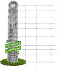 Wildzaun Weidezaun Forstzaun Gartenzaun Draht Zaun 50m Rolle + GRATIS Spanndraht