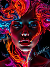 A4 Hochformat Damen Neon Glow