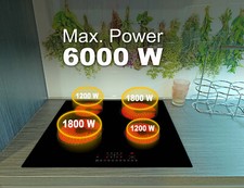 Kochfeld 60cm autark Einbaukochfeld Acopino KM4 mit Sensor Touch Control, AS