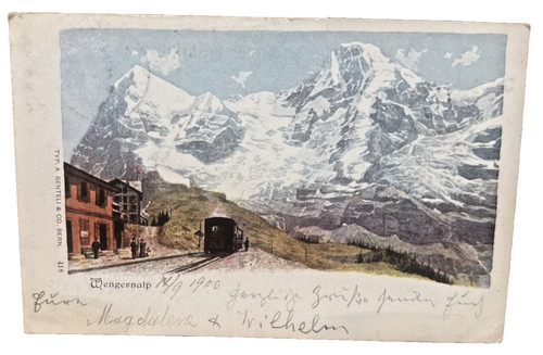 Postkarte bahnhof wengeralp - bahnhof,