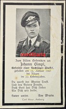 Sterbebild WWII Gefreiter Amberg 11./NJG-5 Endkampf Insel Rügen Norddeutschland