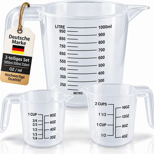 Messbecher 3er set - set, kunststoff
