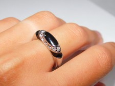 Schwarz Emaille Strass Deko