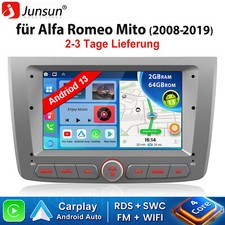 HIFI+EQ Android Autoradio Carplay Für Alfa Romeo Mito 2008-2019 GPS Navi BT SWC
