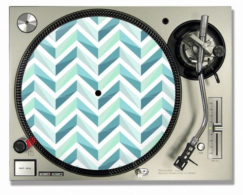Blau zig zag slipmats - blau,