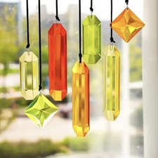 7 Sonnenfänger Suncatcher Glas Kristall bunt transparent Prisma  Prismen Deko
