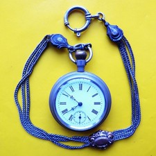 solide HERREN TASCHENUHR, Zylinderhemmung, mod. Remontoir-gute Funktion-ca. 1910