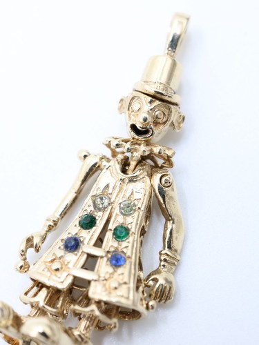Gold edelstein clown anhänger - gold,