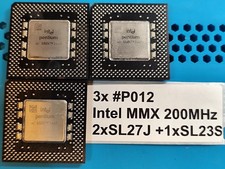 3x Vintage CPU Prozessor Intel Pentium MMX 200MHz SL27J SL23S AMD Gold Schrott